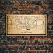 Cargar imagen en el visor de la galería, Columbus vintage map print poster or framed canvas, Ohio map print poster canvas, Columbus city map print poster canvas