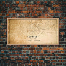 Load image into Gallery viewer, Budapest Hungary map print poster or framed canvas, Budapest map print poster canvas, Budapest map print poster canvas, Vintage Travel Art