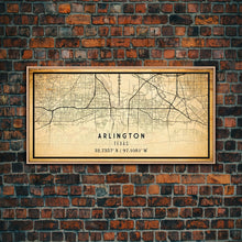 Carregar imagem no visualizador da galeria, Arlington Texas map print poster or framed canvas, Arlington map print poster canvas, Texas city map print poster canvas, Vintage Travel Art