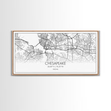 Load image into Gallery viewer, Chesapeake Street Map, Virginia Map, Map Print, Modern Art, Wall Art, Canvas Art, Gift For Friend, Teen Bedroom Décor, Rustic Mantle Décor