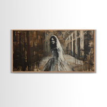 Carregar imagem no visualizador da galeria, Ghostly Bride, Haunted Wedding, Framed Canvas Print, Spooky Wall Art, Halloween Decor