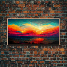 Load image into Gallery viewer, Beautiful sunset canvas print, canvas art, ink painting style, abstract sunset wall art, cool wall art