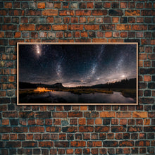 Cargar imagen en el visor de la galería, Stars Night Sky Galaxy River Lake Landscape Fine Art Print, Wall Art Print, Wall Décor, Wall Poster