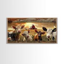 Carregar imagem no visualizador da galeria, Charming desert garden with blooming cacti and sunset, Framed Canvas Print, perfect for rustic farmhouse living room art