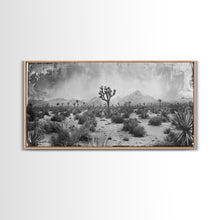 Load image into Gallery viewer, Desolate Desert with Joshua Trees, Framed Canvas Print for Living Room Decor, Ideal for Bedroom Wall Art, Rustic Western Scene