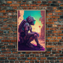 Load image into Gallery viewer, Android deep in thought, AI, fine art poster print