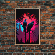 Load image into Gallery viewer, Birds of Prey sitting in a tree, Red-Tailed Hawk art, framed canvas print, birds of prey, hunter birds, animal art