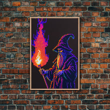 Load image into Gallery viewer, Angry Old Wizard Fire Scepter Gamer Fine Art Print, Wall Decor, Wall Poster, Wall Art Print