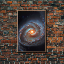 Load image into Gallery viewer, Close up view of a spiral galaxy, space art, framed canvas print, astronomy art