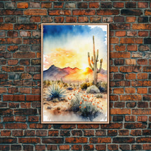 Load image into Gallery viewer, Arizona Desert canvas wall art Cactus print Farmhouse wall decor Nature wall art Wilderness Southwestern Wall Art Cactus canvas