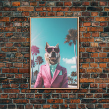 Carregar imagem no visualizador da galeria, Akita Wall Print, Dog Wall Art, Dog Sunglasses, Pink Business Suit, Funny Wall Art, Framed Wall Art, Framed Canvas, Wall Print, Wall Canvas