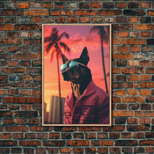 Cargar imagen en el visor de la galería, Chihuahua Wall Print, Dog Wall Art, Dog Sunglasses, Dog In Pink Jacket, Funny Art, Framed Wall Art, Framed Canvas, Wall Print, Wall Canvas