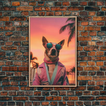 Cargar imagen en el visor de la galería, Chihuahua Wall Print, Dog Print, Dog Sunglasses, Dog In Pink Tracksuit, Funny Art, Framed Wall Art, Framed Canvas, Wall Print, Wall Canvas