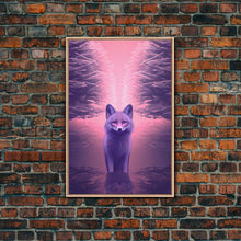 Carregar imagem no visualizador da galeria, Fox Wall Print, Animal Art Print, Animal Portrait, Pink Art, Abstract Wildlife Art, Framed Wall Art, Framed Canvas, Wall Print, Wall Canvas
