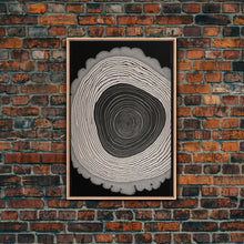 Carregar imagem no visualizador da galeria, Framed Canvas Print Wall Art, Grunge Forest Tree Rings, Abstract Illustrations, Modern Art, Nordic Decor for Bedroom, Tree Cross Section