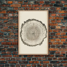 Carregar imagem no visualizador da galeria, Framed Canvas Print Wall Art Pastel Grunge Wood Tree Rings Abstract Illustrations Minimalist Modern Art Boho Decor Framed Canvas Print