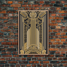 Load image into Gallery viewer, Art Deco Pattern Wall art - Framed Canvas Print - Art Deco - Gold & black art - Wonderful art - Lines art - Geometric art - Office wall art