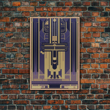 Load image into Gallery viewer, Art Deco Pattern Wall art - Framed Canvas Print - Art Deco - Gold & blue art - Abstract art - Patterns art - Abstract art - Guest room decor