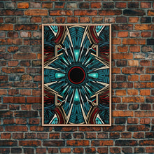 Load image into Gallery viewer, Art Deco Pattern Wall art - Framed Canvas Print - Art Deco - Red & blue art - Colorful painting - Patterns art - Wall art - Living room art