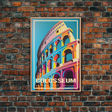 Load image into Gallery viewer, Colosseum, Rome Wall Art, Italy Travel Poster, Europe Wall Art, Travel Wall Print, Travel Poster, Travel Wall Art, Canvas Wall Print