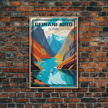 Load image into Gallery viewer, Geirangerfjord Wall Art, Norway Travel Poster, Europe Wall Poster, Travel Wall Print, Travel Poster, Travel Wall Art, Canvas Wall Print