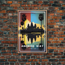 Carregar imagem no visualizador da galeria, Cambodia Art, Angkor Wat, Asian Art, Travel Wall Print, Travel Poster, Travel Artwork, Travel Wall Art, Wall Poster, Canvas Wall Print