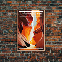 Load image into Gallery viewer, Arizona Artwork, Arizona Poster, Antelope Canyon, Travel Wall Print, Travel Poster, Travel Artwork, Travel Wall Art, Canvas Wall Print