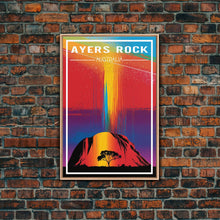 Carregar imagem no visualizador da galeria, Australia Art, Ayers Rock, Australia, Colorful Art, Travel Wall Print, Travel Poster, Travel Artwork, Travel Wall Art, Canvas Wall Print
