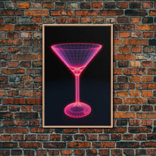 Carregar imagem no visualizador da galeria, 3D Pink Cocktail Wall Art, Pink Wall Decor, 3D Art, Vibrant Art, Minimalist Print, Wall Decor, Canvas Print, Wall Art, Framed Canvas