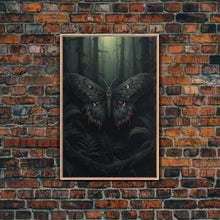 Carregar imagem no visualizador da galeria, Butterfly In Woods, Butterfly Wall Decor, Dark Art, Green Wall Art, Insect Wall Decor, Wall Decor, Canvas Print, Wall Art, Framed Canvas