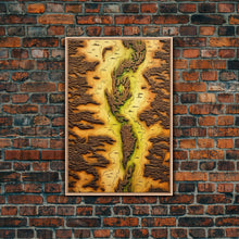 Carregar imagem no visualizador da galeria, Abstract Wall Decor, Yellow Abstract Art, Geography Wall Art, Map Wall Art, Wall Decor, Canvas Print, Wall Art, Framed Canvas