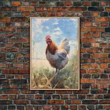 Load image into Gallery viewer, Rooster Wall Art, Rooster Painting, Farmhouse Art, Country Wall Art, Minimalist Wall Art, Wall Decor, Canvas Print, Wall Art, Framed Canvas