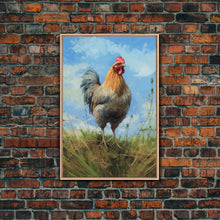 Cargar imagen en el visor de la galería, Farmhouse Art, Rooster Painting, Rooster Wall Art, Country Wall Art, Minimalist Wall Art, Wall Decor, Canvas Print, Wall Art, Framed Canvas