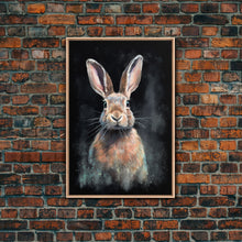 Load image into Gallery viewer, Animal Wall Art, Bunny Art Print, Rabbit Wall Decor, Minimalist Wall Art, Wall Decor, Canvas Print, Wall Art, Framed Canvas Art
