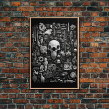 Cargar imagen en el visor de la galería, Collection of Trinkets Wall Art, Weird Wall Art, Black And White, Minimalist Print, Wall Decor, Canvas Print, Wall Art, Framed Canvas
