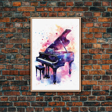 Load image into Gallery viewer, Grand Piano Wall Art, Musical Instrument Print, Studio Art, Framed Canvas Print, Piano Art, Baby Grand Piano
