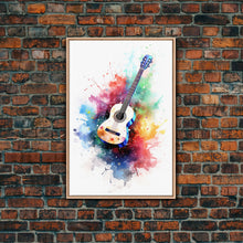 Cargar imagen en el visor de la galería, Cosmic Acoustic Guitar Wall Art Framed Canvas Print, Guitar Art, Guitar Wall Art, Music Art, Guitar Poster, Guitar Player Gift, Guitar Gifts
