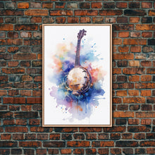 Load image into Gallery viewer, Banjo Gift, Banjo Wall Art Canvas Print, Country Music Art, Guitar Art, Banjo Poster Print, Banjo Gifts, Musical Art, Southern Music Decor