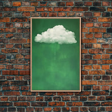 Load image into Gallery viewer, Dark Green Rain Cloud Wall Art, Framed Canvas Or Poster Print, Abstract Art Print, Minimalist Wall Decor, Maximalist Decor, Emerald Green