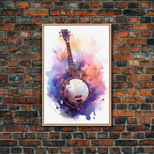 Load image into Gallery viewer, Banjo Gift, Banjo Wall Art Canvas Print, Country Music Art, Guitar Art, Banjo Poster Print, Banjo Gifts, Musical Art, Southern Music Decor
