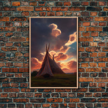 Load image into Gallery viewer, Native American Tipi Wall Art, Poster Print, Fine Art Paper Print, Early American Style Wall Decor