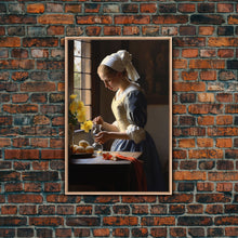Load image into Gallery viewer, Baroque Art, Vermeer, Inspiration Art, Medieval Wall Art, Dutch Art, Canvas Print, Wall Art, Vertical Art, Country Home Art, Kitchen Prints