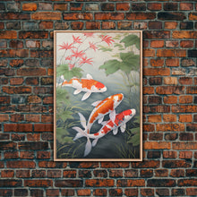 Carregar imagem no visualizador da galeria, Fish Painting, Zen Wall Art, Koi Fish Wall Art, Fish Wall Art, Canvas Print, Wall Art, Vertical Art, Southern Decor, Office Wall Decor