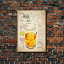 Cargar imagen en el visor de la galería, Cocktail Wall Art, Bar Cart Art, Cocktail Gift, Canvas Print, Wall Art, Vertical Print, Dorm Room Art, Kitchen Wall Decor, Friendship Gift