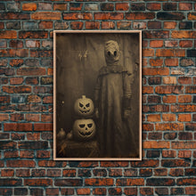 Load image into Gallery viewer, Black And White Art, Halloween Wall Art, Horror Decor, Dark Art Print, Canvas Print, Wall Art, Vertical Print, Home Decor, Wall Decor