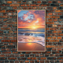 Load image into Gallery viewer, Beach Sunset Wall Art, Nautical Wall Art, Seashore Wall Art, Canvas Print, Wall Art, Vertical Art, Moving Gift, Room Decor, Entryway Prints