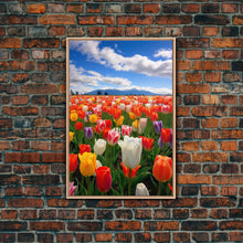 Load image into Gallery viewer, Tulips Wall Print, Flower Art Print, Vibrant Wall Art, Canvas Print, Wall Art, Vertical Art, Teacher Gift, Above Bed Decor, Office Prints