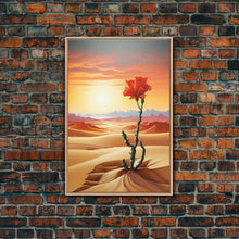 Load image into Gallery viewer, Desert Art Print, Cactus Wall Art, Landscape Art, Sunset Wall Art, Canvas Print, Wall Art, Vertical Art, Unique Wall Decor, Ranch Decor