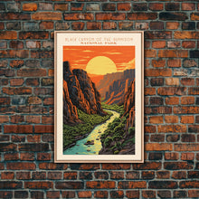 Load image into Gallery viewer, Black Canyon Of The Gunnison National Park Travel Poster Print, Canvas Print Wall Art, Colorado Travel Art, Midcentury Modern Travel Decor