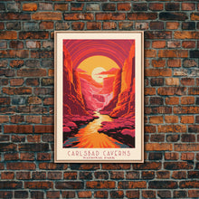 Carregar imagem no visualizador da galeria, Carlsbad Caverns National Park New Mexico Travel Art, National Park Print, Minimalist Travel Art, Midcentury Modern Style Landscape Painting